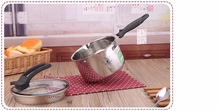 MILK PAN STOCK POT INOX COOKING POT CAUSEPAN 2L CASSEROLE COOKWARE