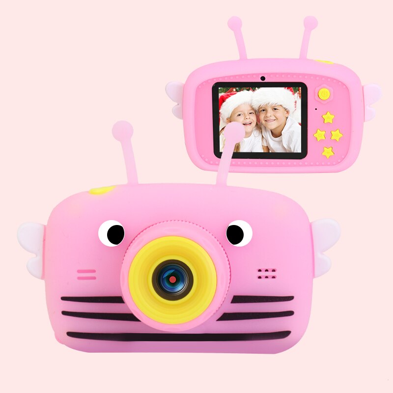 Kids Video Camera Speelgoed Kid Digitale Camera Kinderen Mini Leuke Video Camera 2.0Inch Nemen Foto 1080P Hd Jongens meisje Verjaardag Cadeaus: Rose with 32G card