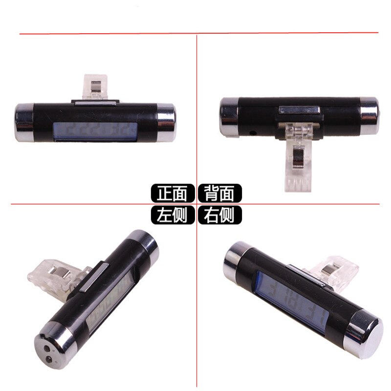 Portable Car Digital Clock & Car Thermometer 2 In 1 Digital Display Car Clock Thermometer Automotive Blue Backlight With Clip