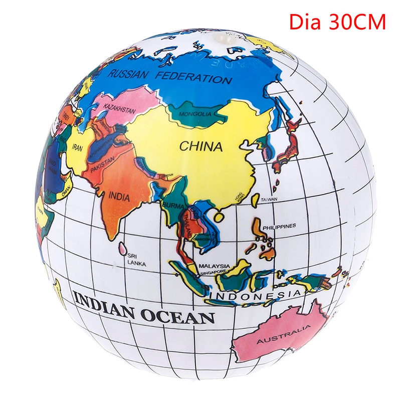 World Globe Teach Education Geography Toy for Children Inflatable Toys Map Balloon Beach Ball Family Educational Toys