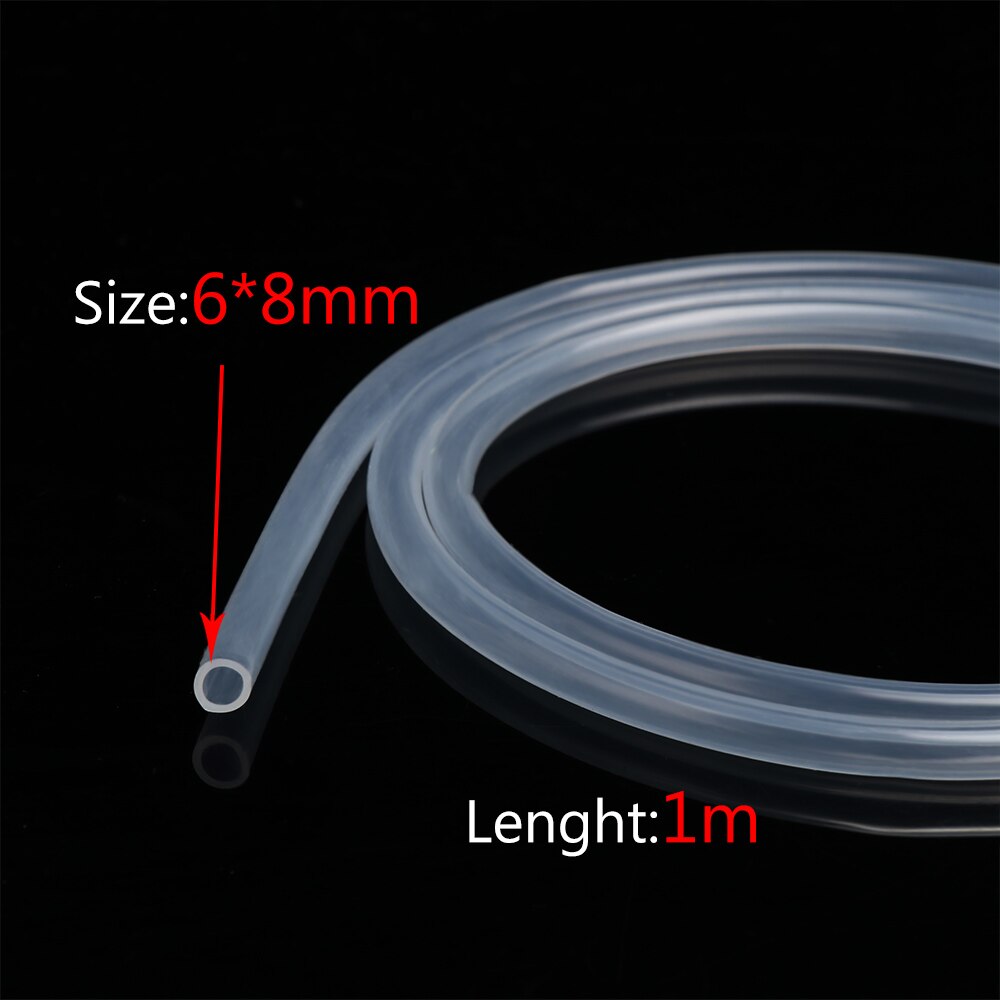 1M Silicone Rubber Hose Food Grade Clear Transparent 4 5 6 7 8 9 10 11 12 14 16 mm Out Diameter Flexible Silicone Tube: 6x8 mm