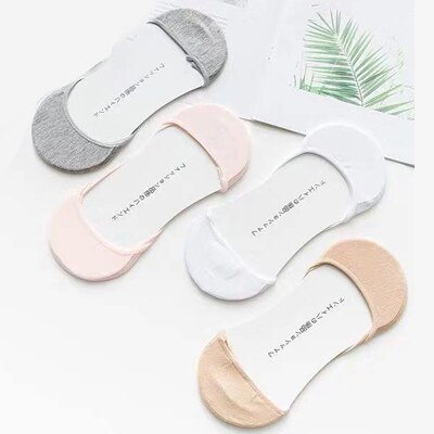 3/4/5 Paar Onzichtbare Boot Sokken Voor Zomer Anti Slip Siliconen No Show Sokken Voor Vrouwen Hoge hak Schoen Liner Sokken Chausette Femme: 4Pair-Style H