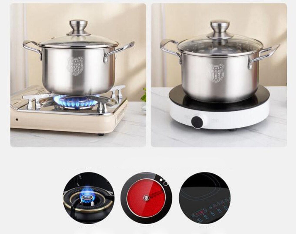 Panela de sopa de aço inoxidável panela de sopa pequena panela de leite fogão a gás fogão de indução universal panela de aço inoxidável panela instantânea wok