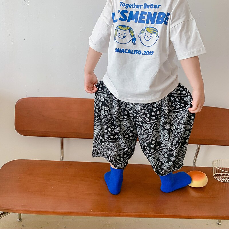 2021 estate nuovo arrivo ragazze moda pantaloni stampati bambini Design coreano pantaloni pantaloni per bambini