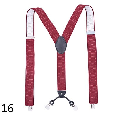 Deepeel 1pc 3.5X125cm Men Suspenders Adult 4 Clips Strap Multicolor Clip Buckles Elastic Male Jockstrap Business Accessories: 16