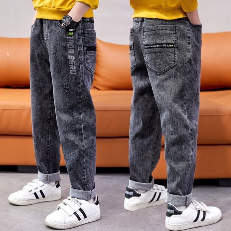 EACHIN Ragazzi Del Denim Dei Pantaloni Vestiti Del Bambino Elastico In Vita Sottile Jeans Diritti Dei Pantaloni Dei Bambini Denim Abbigliamento Casual Bowboy Pantaloni Lunghi