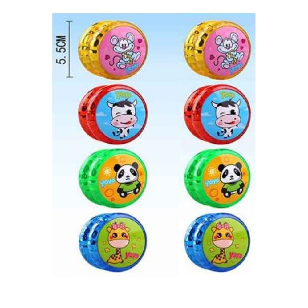 Pack de 12 Yoyos con luz y estampado de ANIMALES diferentes modelos y colores, yoyo de juguete , juguetes para niños y niñas