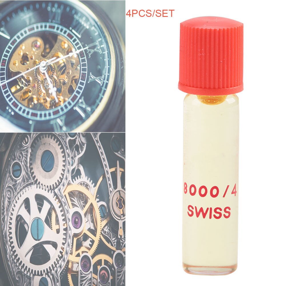 4Stck 8000/4 Uhr Öl Armbanduhr Taschenuhr Wartung Suisse Schmieröl Uhr Teile Reparatur Werkzeug Zubehör für Uhrmacher