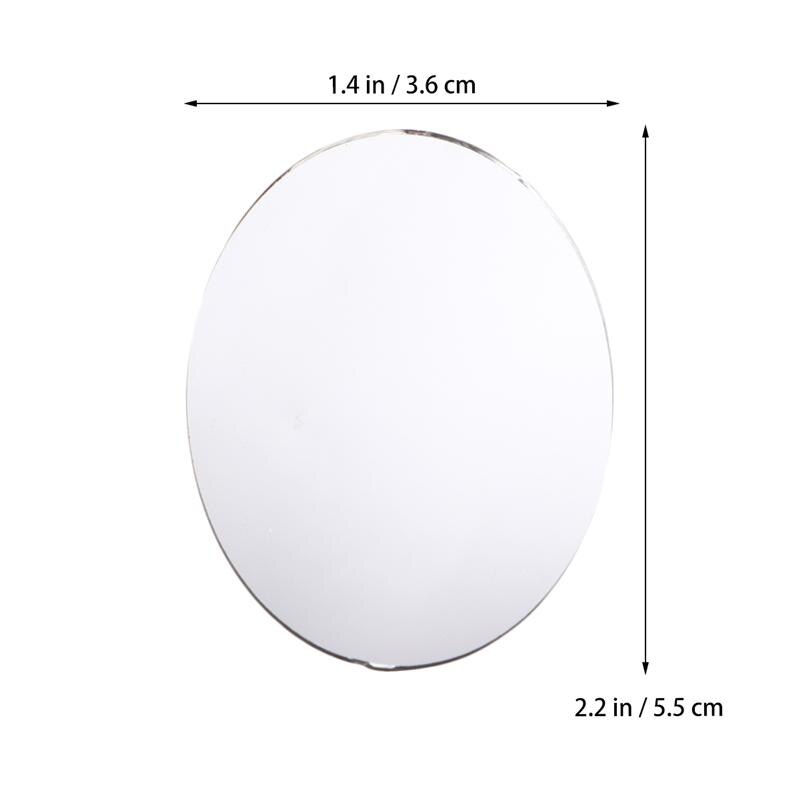 20 st mini speglar diy legering spegel kvinnor smink använd spegel mini oval form ofärdiga spegel lins för diy konst hantverk spegel