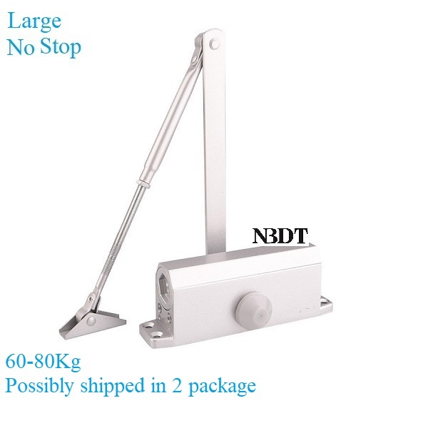 Commercial Door Closer Adjustable Spring Hydraulic Automatical Closing 90 Degrees Open Hold Face-mounted Siver Matte Black