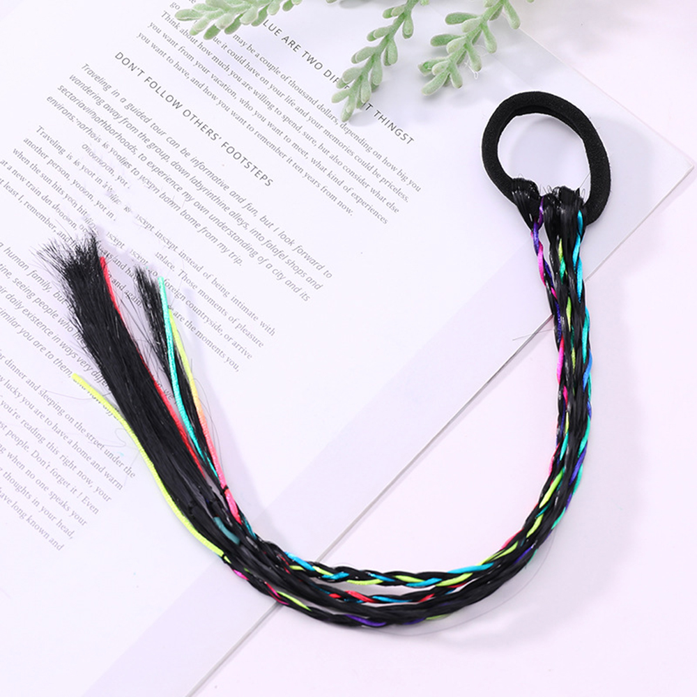 1pc børn paryk fletninger multi-farve mini klip børn elastikker hårbånd pige søde hår tilbehør koreansk stil hår reb: F