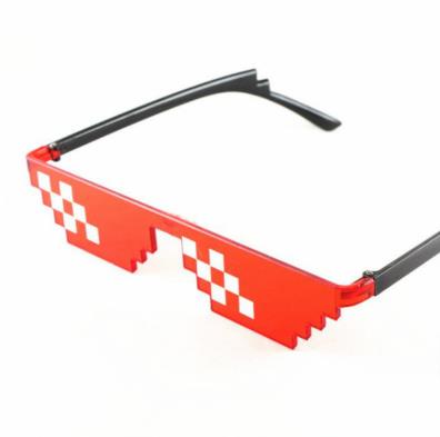 1Pcs 8 Bit Thug Life Zonnebril Pixelated Mannen Vrouwen Party Brillen Mozaïek UV400 Vintage Eyewear Speelgoed Fietsen Zonnebril: F