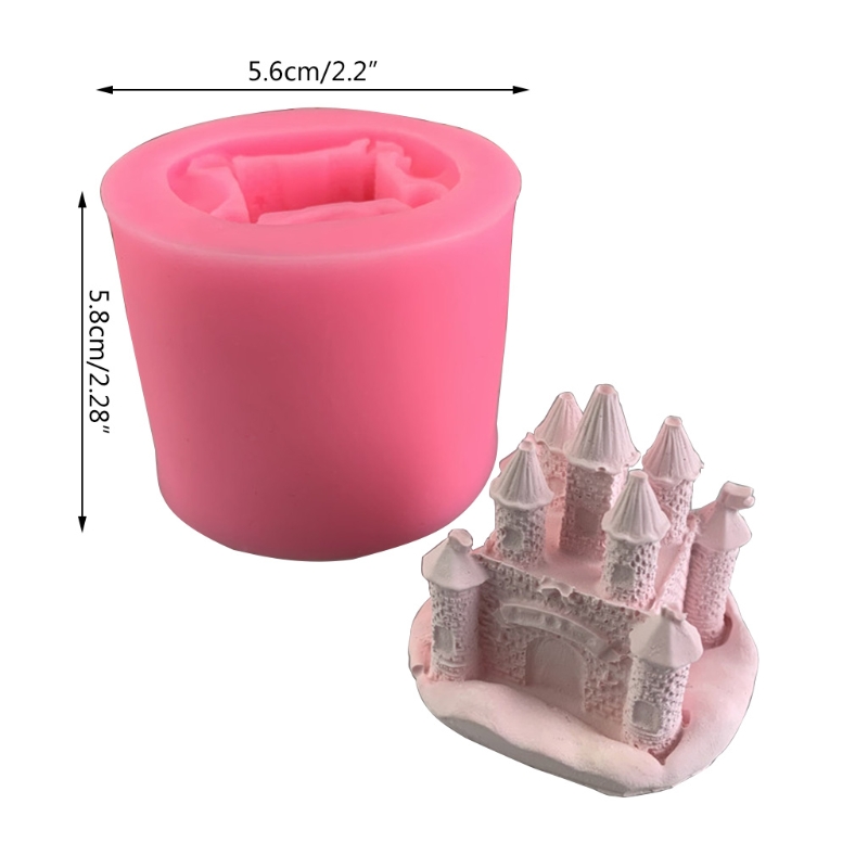 Soft Silicone Molds Castle House Building Shape for Fondant Chocolate Cake Decoration Bakeware DIY Plaster Making Moulds U90A
