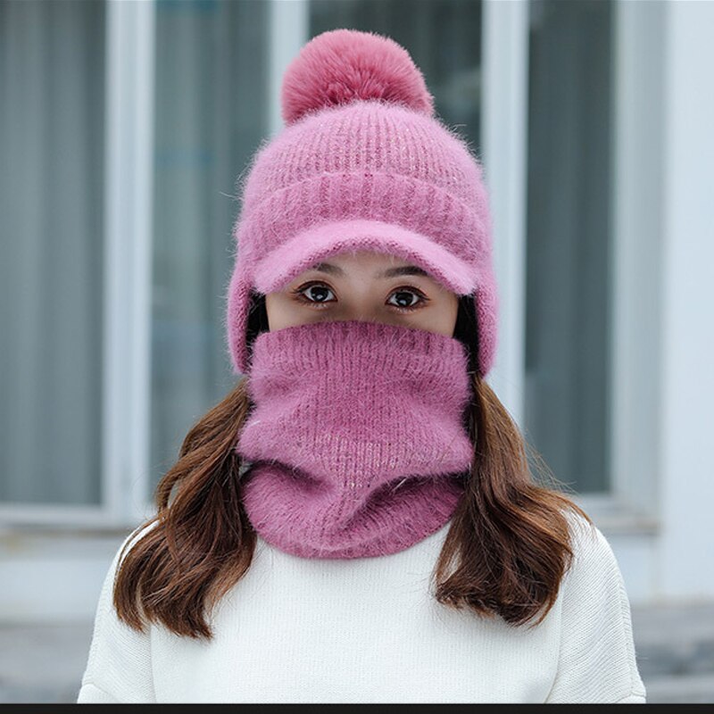 Bonnet Skullies tricoté pour femme, bonnet épais et , couvre-chef de unisexe, ensemble d'équitation en plein air, hiver