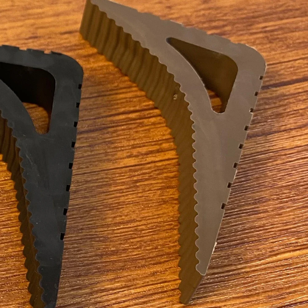 Veiligheid Driehoek Vorm Deurstop Creatief Rubber Blok Wig Deurstops Home Office Anti-Collision Deur Achterste Stoppers Bescherming: GRIJS