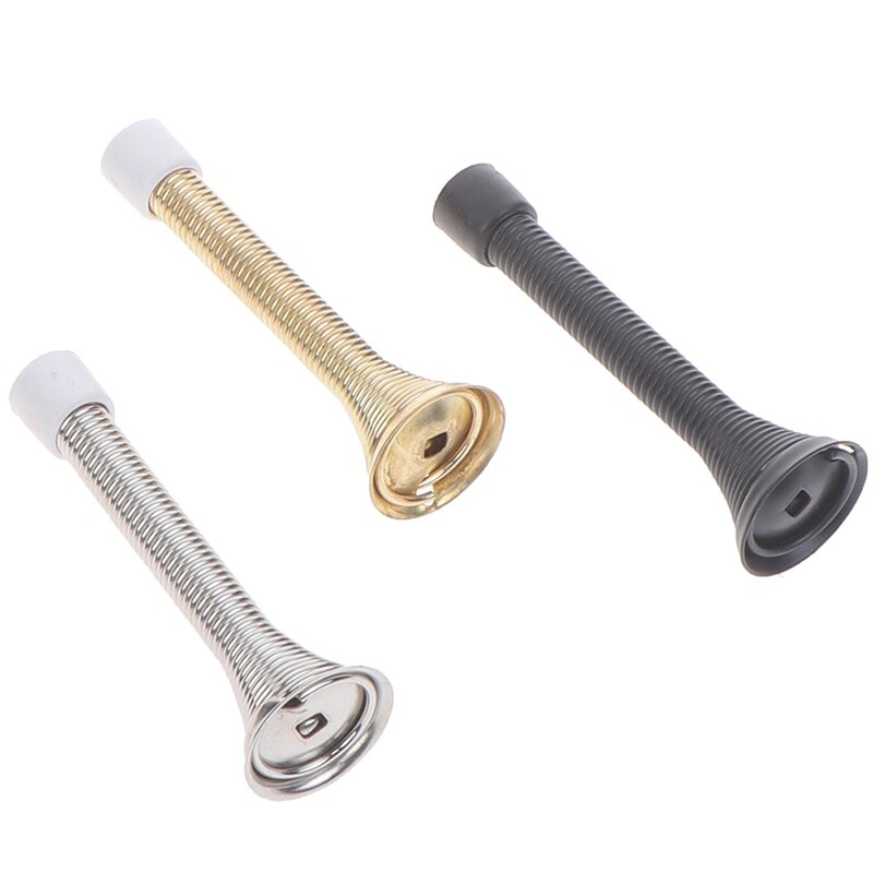 1pc gummikåpa metall dörrstopp fjäderstoppare väggmonterad golvlist 85mm dörrstopp