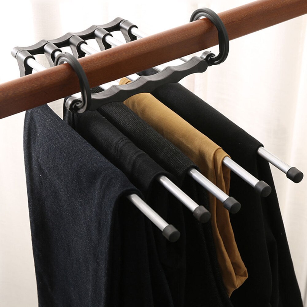 Perchero para pantalones con cinturón, organizador ajustable, perchero para pantalones, perchero para ropa, pantalones, bufanda, pantalones vaqueros de múltiples capas