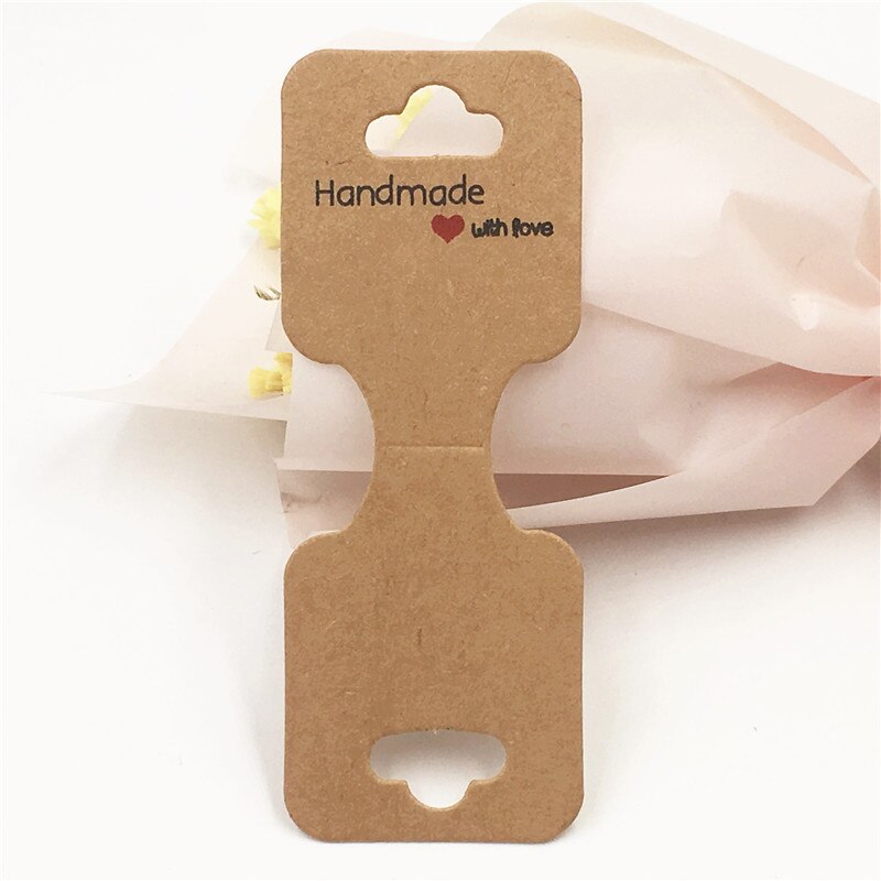 50Pcs/Lot Necklace Holder Jewelry Display Packaging Kraft Paper Fixed Multiple Patterns Printing Bracelet Jewelry Cards: A3