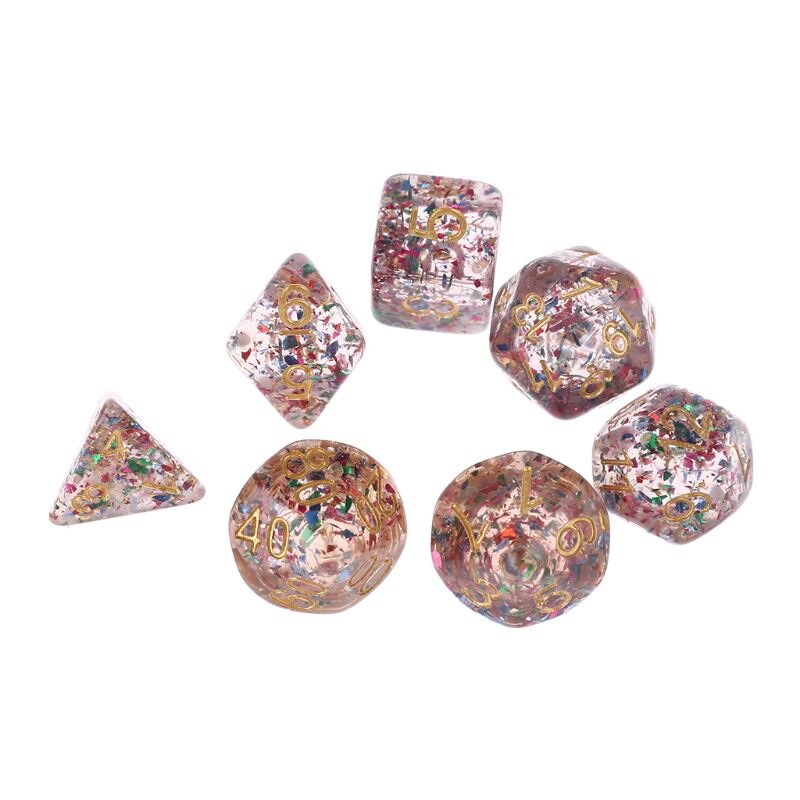 7pcs/set Polyhedral Multi Sides Numbers Dice Role Playing Board Game for Bar Pub