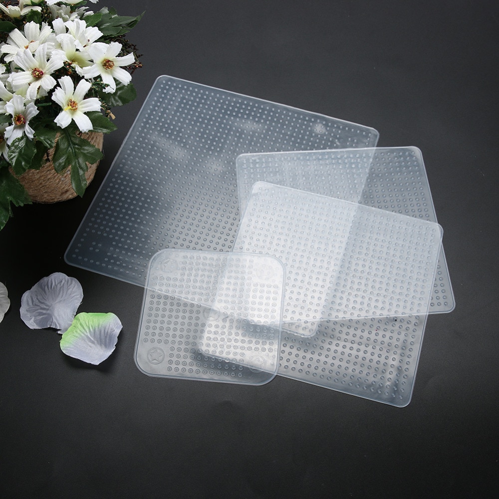 1/3/4pcs Multifunctional Food Grade Plastic Wrap Reusable Fresh Keeping Saran Wrap Kitchen Tools Silicone Food Wraps Seal Cover