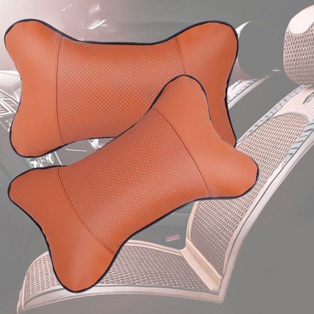 1Pcs Universele Auto Hals Kussens Pvc Leer Ademend Mesh Auto Neksteun Hoofdsteun Kussen Kussen Auto Interieur Accessoires