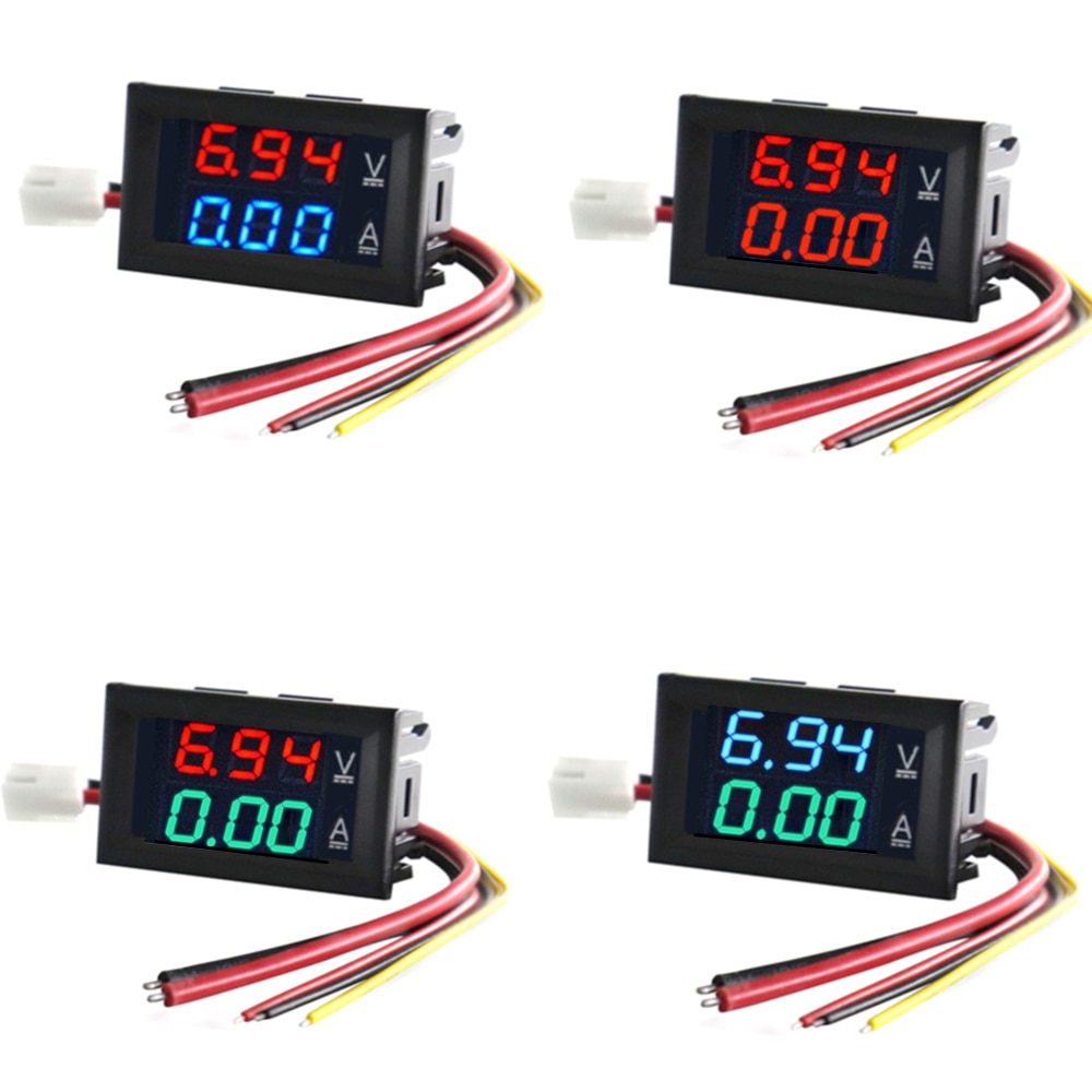 DC 100V 10A Voltmeter Ammeter Blue + Red LED Amp Dual Digital Volt Meter Gauge