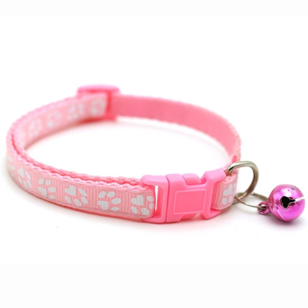 Collier avec cloche pour chat, 8 couleurs, accessoires pour animaux de compagnie, à boucle réglable, pour petit chien, Chihuahua: Pink