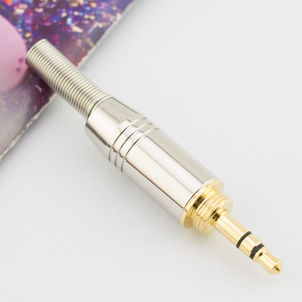 Gold-plated 3.5mm headphone threaded welding head 6.35mm to 3.5 conversion plug repair headphone plug: White