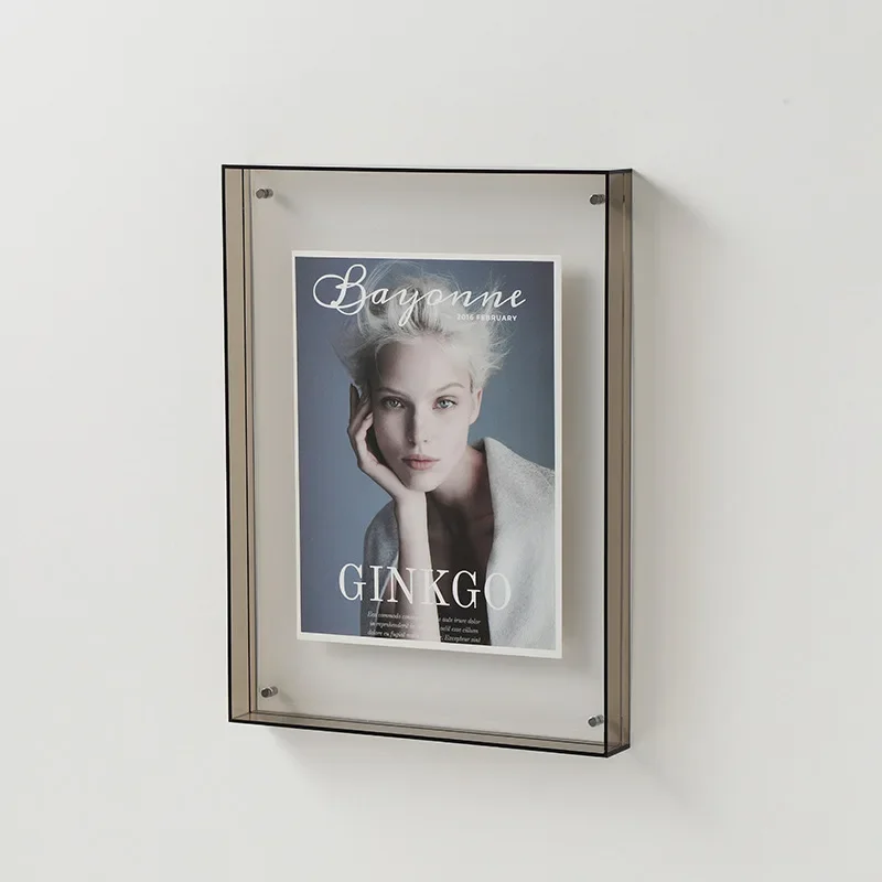 Cadre Photo Transparent en acrylique Double face, bricolage, affiche, peinture, Hall, chambre à coucher, décoration murale, cadre Photo de Table de Style Ins: 8 pouces / Bleu