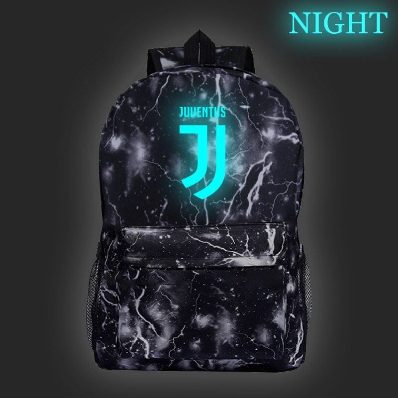 Mochila con brillo nocturno para niños y niñas, morral escolar luminoso Ronaldo CR7, a la , mochila para portátil para adolescentes: 8