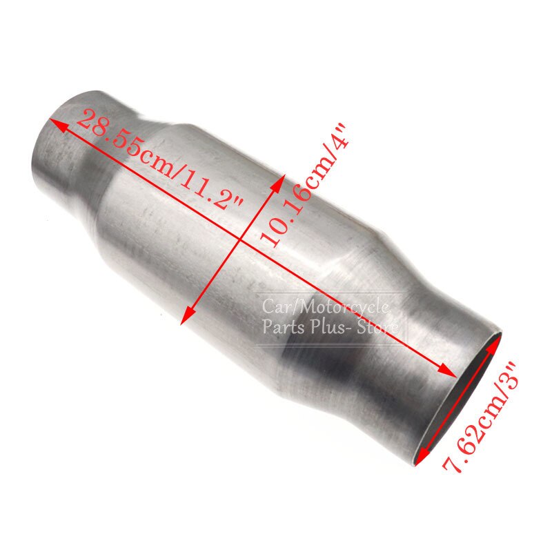Universal 3" Car Catalytic Converter Exhaust Systems Muffler Length High Flow 11" Stainless Steel Car Engine Accessories
