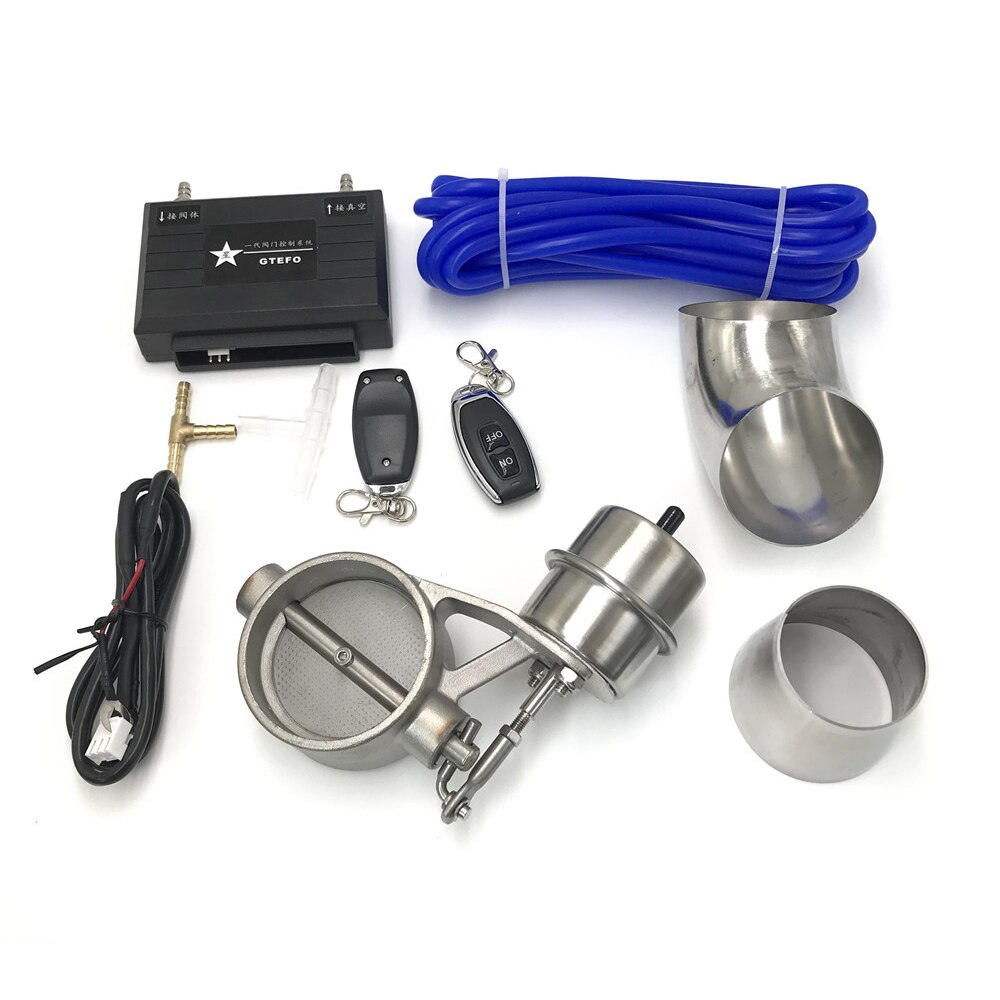 1Set Exhaust Control Valve Set With Vacuum Actuator Cutout Pipe Close Style with Wireless Remote Controller: 76MM Full Set