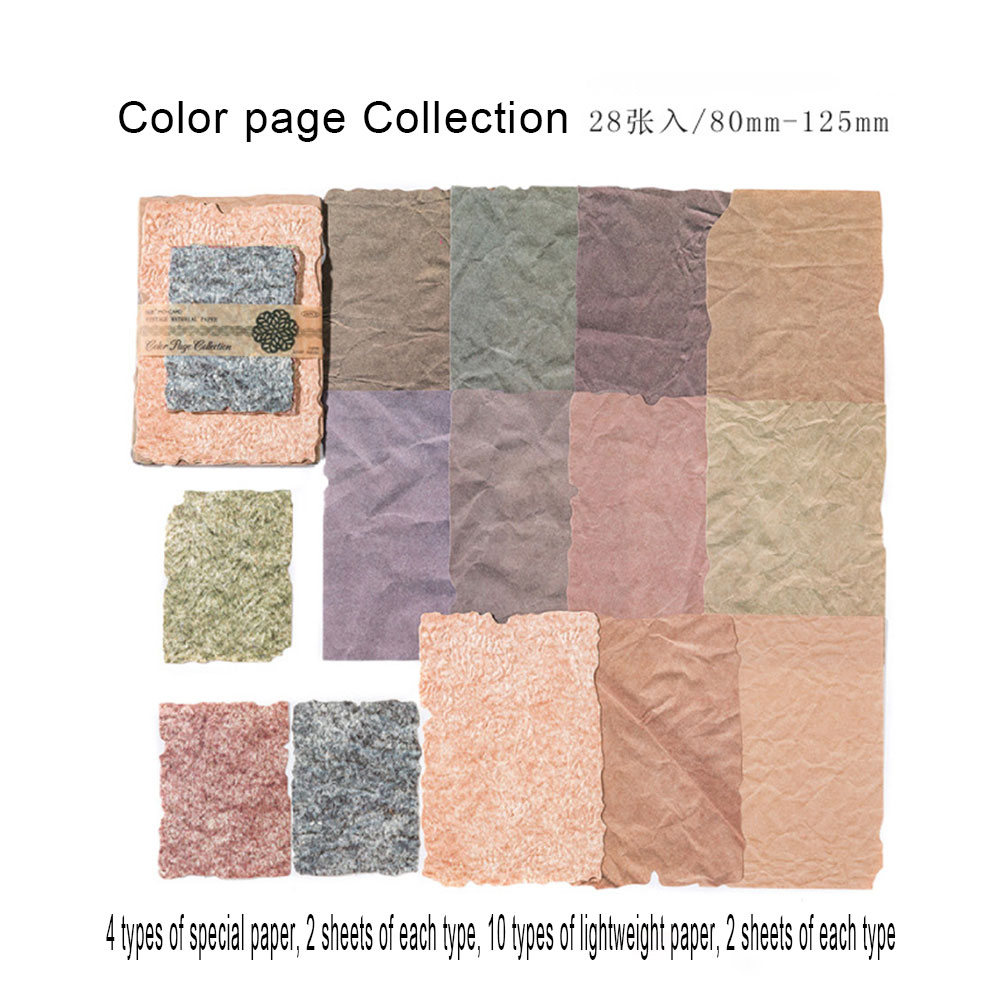 28 Sheets Aesthetic Scrapbook Paper Supplies Kit Relief Vintage Paper Scrapbooking Papers Embossed Textured Journal Decorative: Light Grey