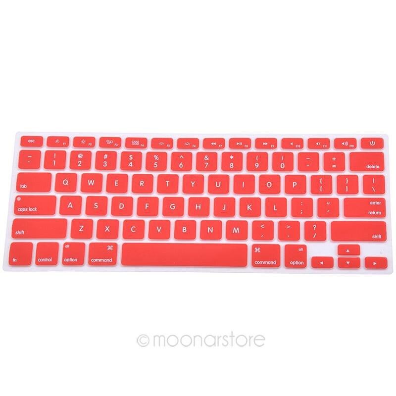 Silicone Keyboard Cover Protector Skin for Apple Pro 13 15 17， Pro Air 13 Soft keyboard stickers 9 Colors: Red