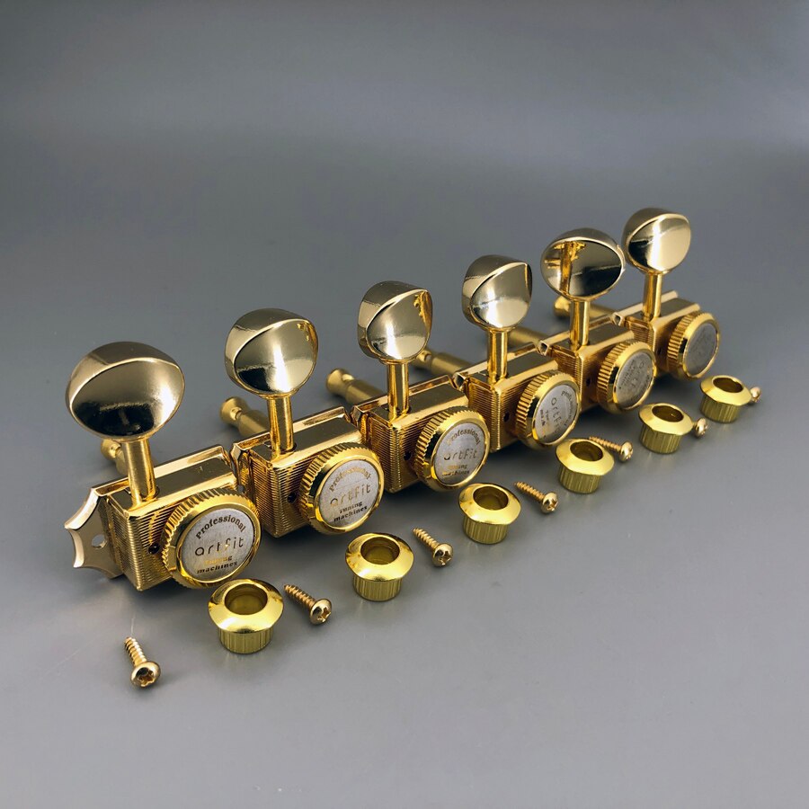 Artfit Vintage Guitar Machine Heads Deluxe Locking Tuning Pegs Tuners Gold Nickel For ST TL Guitar Well