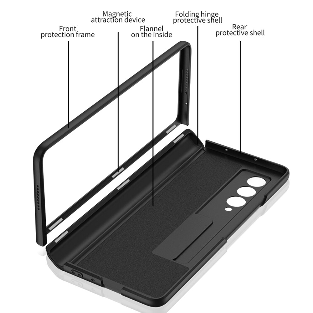 Gkk Magnetische Frame Plastic Case Voor Samsung Galaxy Z Vouw 2 3 5G Stand Alle-Inbegrepen Hard Cover voor Samsung Z Vouw 2 3 5G Case