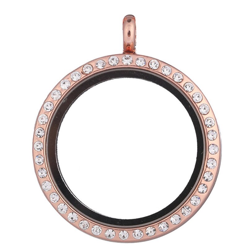 10Pcs 30mm Runde Glas Foto Living Memory Schwimm Medaillon Anhänger Keychain Medaillon Medaillon llavero Schlüsselring Schmuck: L3-Rose Gold