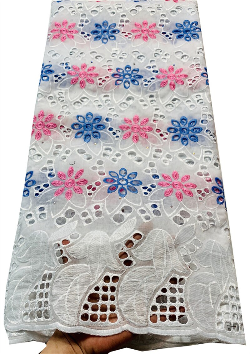 Tissu africain nigérian en dentelle de coton, Voile de , pour mariage, collection 2022, YSH065: AS PIC3