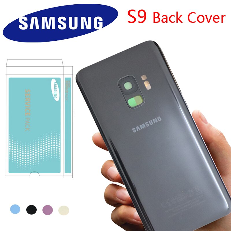 Oryginalna tylna szyba do SAMSUNG Galaxy S9 G960 G960F/S9 + S9 Plus G965 G965F pokrywa baterii obudowa na tył telefonu z obiektywem aparatu