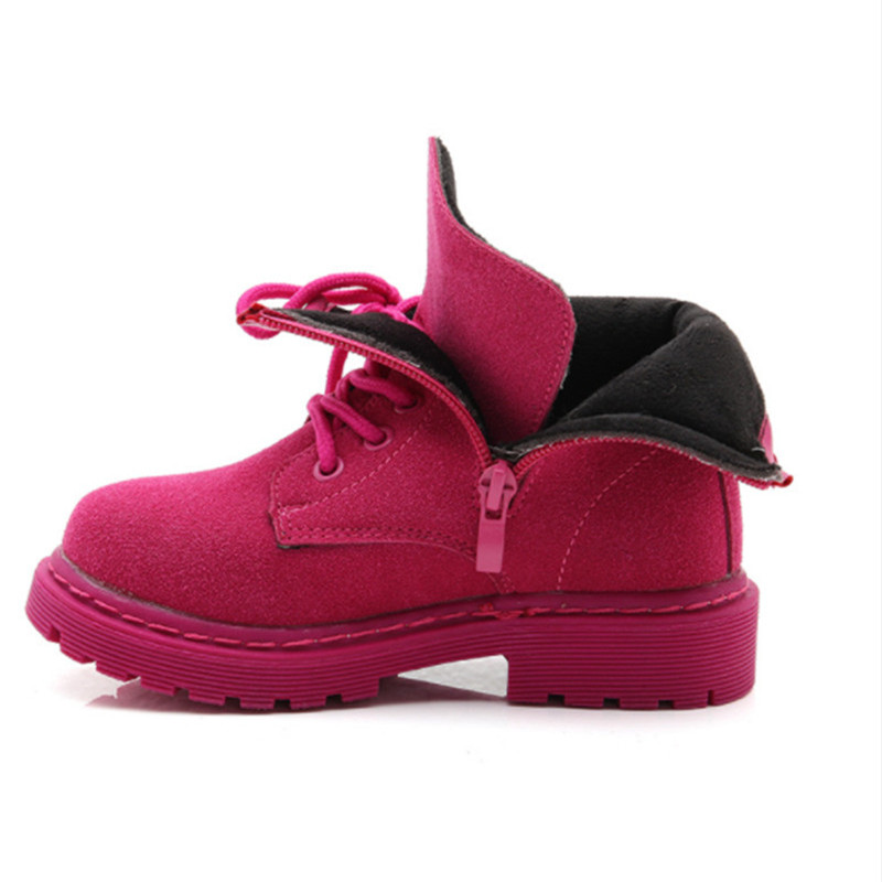 Filles Bottes Cheville Solod Enfants Hiver Martin Bottes Pour Filles Enfants Bottes Filles botte enfant fille Taille 26-36 Rose