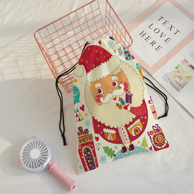 De zak vrolijke kerst print tas kerst trekkoord tassen dames multi-stijl reisrugzak wolesale