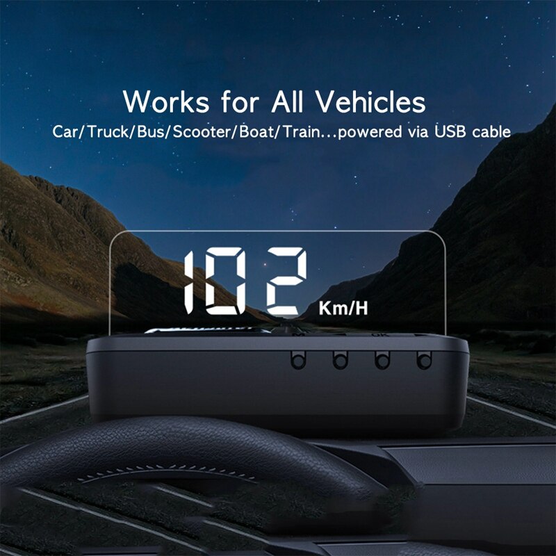 Hud Head-Up Display Universele Auto Digitale Auto Snelheid Voorruit Projector Voor Auto 'S, Vrachtwagen Voertuig