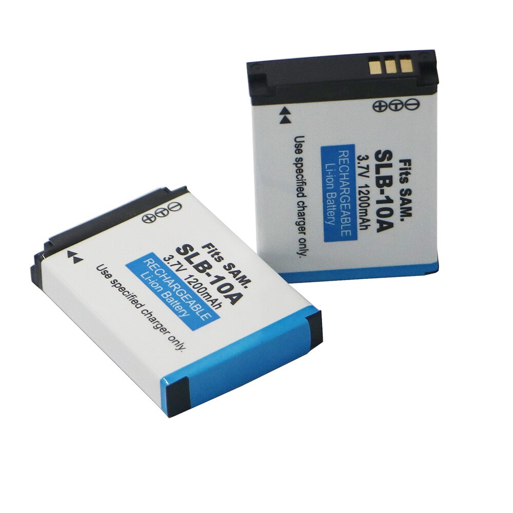 2 stks SLB-10A SLB 10A SLB10A Camera Batterij Voor Samsung SL102 SL202 SL420 SL620 SL820 HZ10W HZ15W ES55 L100 L110 l200 L210 L310W