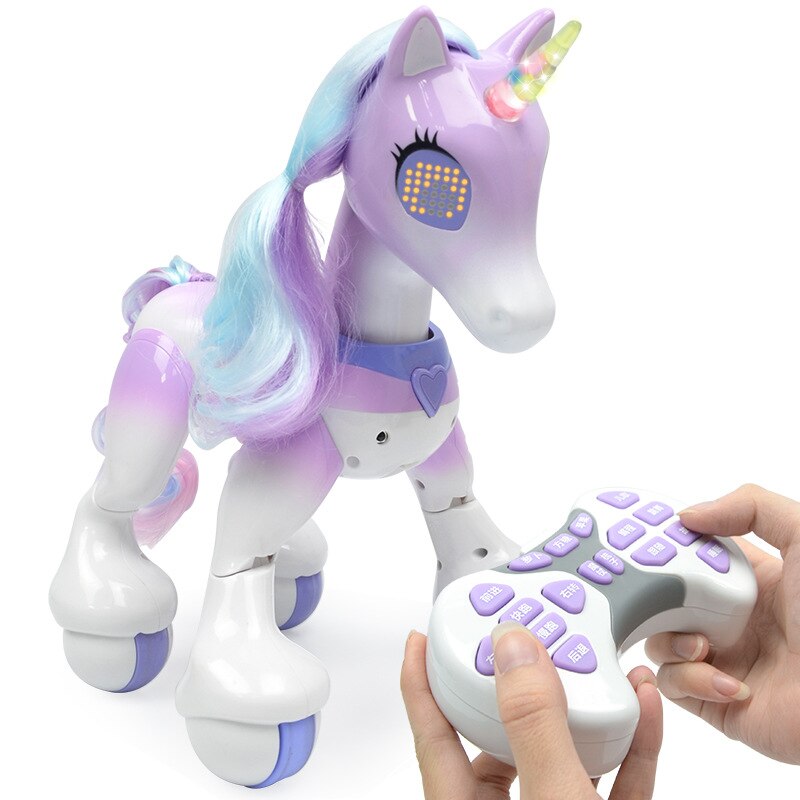 Télécommande électrique intelligente licorne cheval, Robot pour enfants, capteur tactile, Induction électronique, jouets éducatifs pour animaux de compagnie,