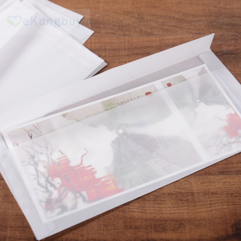 50pcs Translucent Blank White Parchment Paper Envelope Postcards Invitations Cover Envelopes