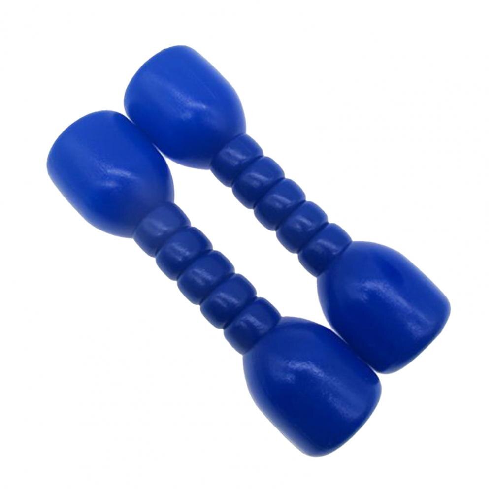 2Pcs Dumbbells Durable Plastic Gym Dumbbells Non-slip Children Dumbbells for Yoga Gym Dumbbells: Blue