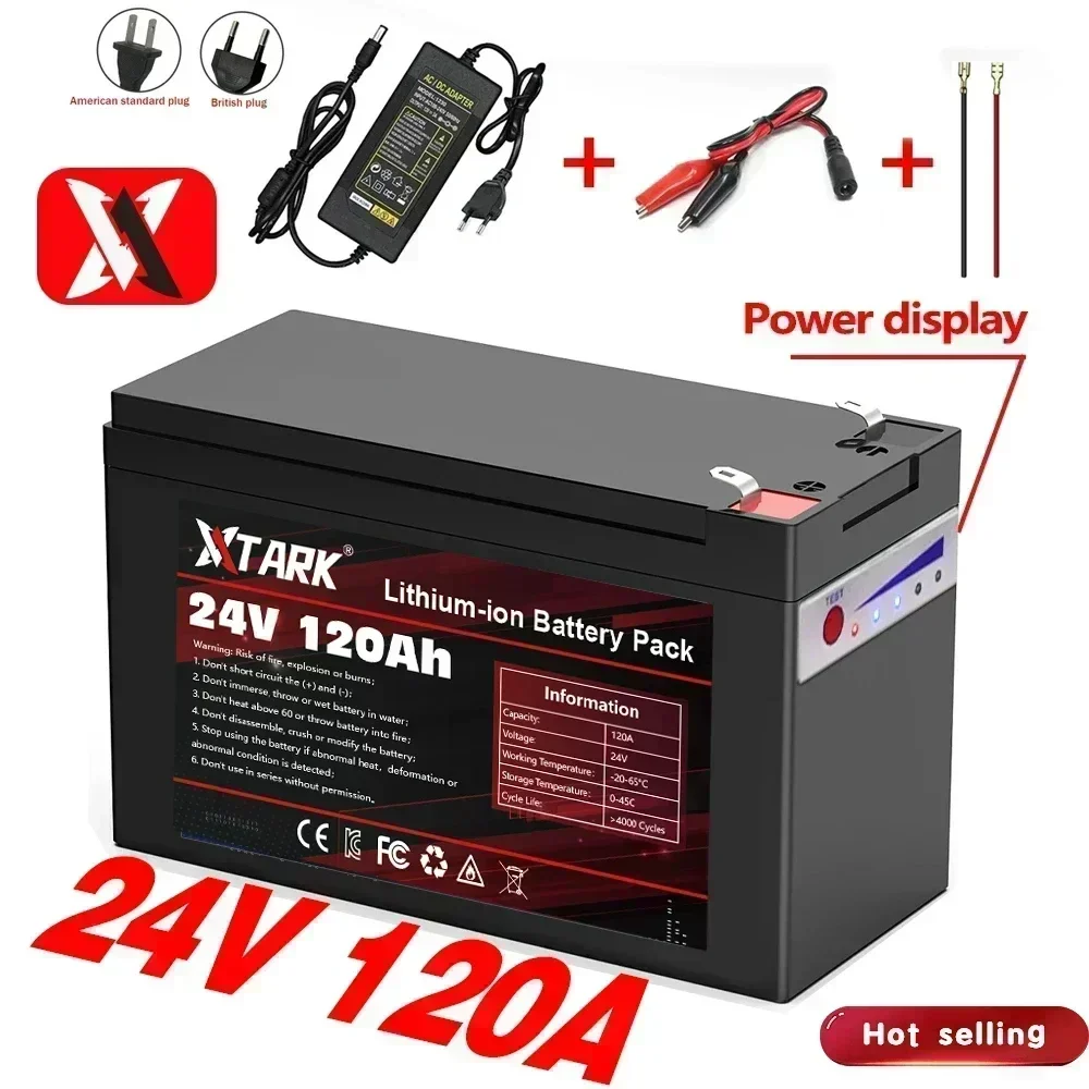 NEW2025 18650 3S6P 24V 120Ah Lithium Battery Pack,Built-in 30A BMS,For Solar Energy Electric Vehicle Li-ion Battery+12.6V Ch