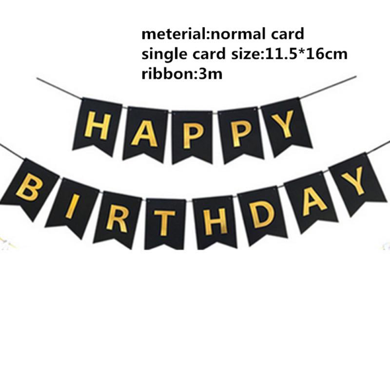 Guirnalda de papel para empavesado de banderas, cartel de feliz cumpleaños, suministros de decoración colorida para bebés y niñas, suministros de decoración para de cumpleaños