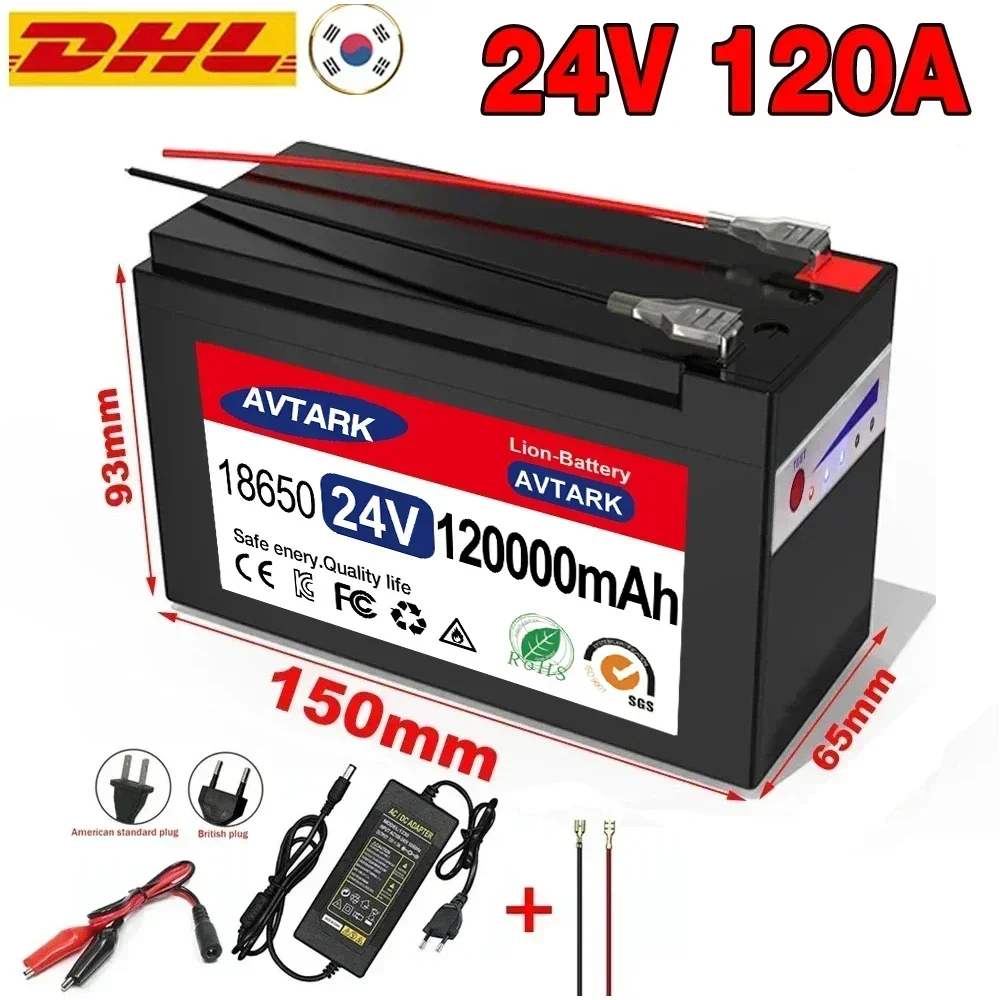 LiFePo4 Neue 24 V 65 Ah 100 Ah 120 Ah Lithium-Batterie 18650 BMS Elektrofahrzeug Lithium-Batterie Pack Eingebautes BMS 30 A Hochstrom