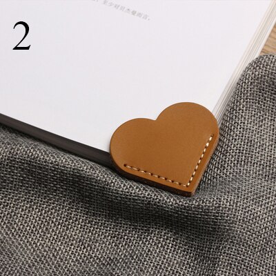 2PC Stationery Heart-Styled Soft PU Leather Book Page For Simple Girls Kids School Cute n Bookmark: 2